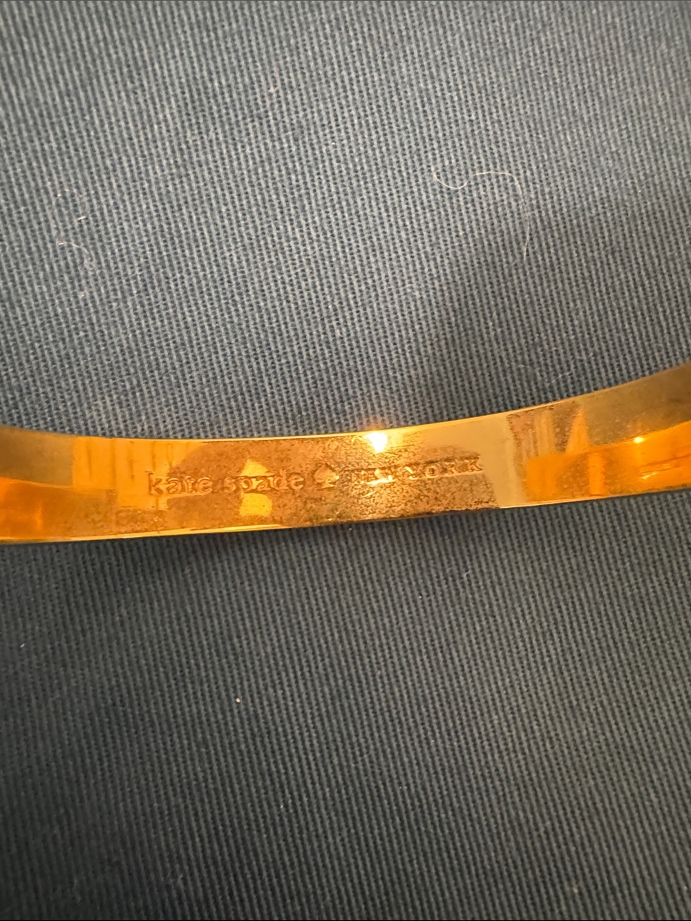 kate spade KICK UP YOUR HEELS Gold-Tone Engraved Cuff Bracelet - Picture 3 of 4